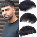 Alimice Men Hair Tropper Hair Pieces Short Wig Black Short Wig Breathable Invisible Daily Straight Bangs Clip On Hair Extensions