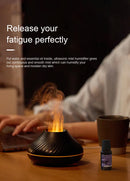 Kinscoter Volcanic Aroma Diffuser Essential Oil Lamp 130ml USB Portable Air Humidifier with Color Flame Night Light