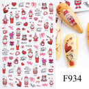 3D Bunny Nail Art Sticker Decals Decorations Easter Egg Design Cute Cartoon Rabbit Flower Nail Stickers Sliders for Manicure