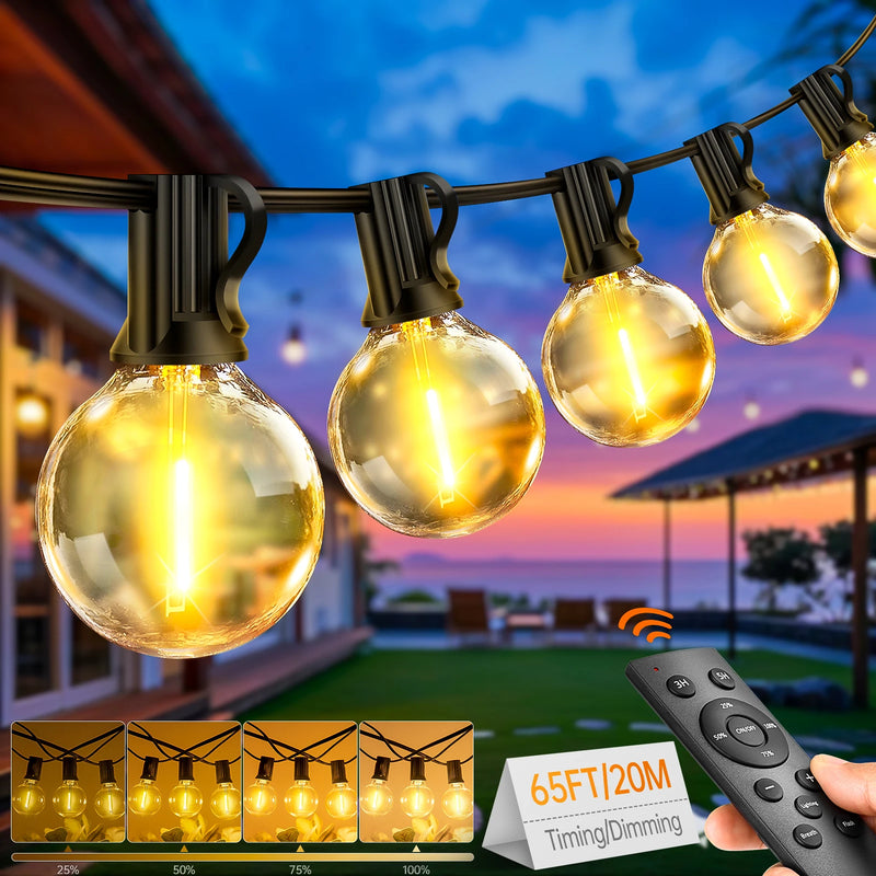 LED String Bulbs Lights Outdoor 20M/30CM/45CM Plastic Bulbs IP44 Courtyard Garden Camping Atmosphere Lighting For Wedding Decor