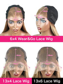 Long Deep Wave Lace Front Wigsfor Women 210% Density Curly Lace Frontal Wigs Human Hair Pre Plucked Natural Black (38 Inch)