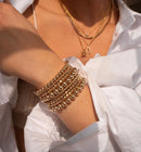 Uworld Stainless Steel Bead Chain Bangle Bracelet Waterproof Jewelry Statement Trendy Golden Metal браслеты на руку Man Girls