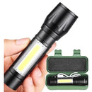 Mini Lanterna Tática Com Zoom E Led Recarregável Usb Lanterna De Mao 535