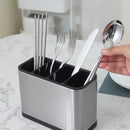 Escorredor Porta Talheres de Aço Inoxidável; Organizador de Utensílios de Cozinha