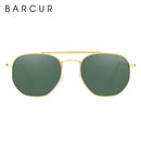BARCUR Original Square Sunglasses For Men Polarized Women Hexagon Sun Glasses Oculos De Sol Gafas Lunette De soleil femme