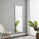 150x40cm Full Length Mirror, HD Large Standing Mirror with Black Metal Frame, Wall Mirror for Living Room or Dressing Room