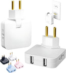 Benjamin Bivolt Socket Adapter with 2 USB Ports-Universal Mobile Phone Charger, Practical and Portable, Ideal for Travel