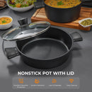 Frying Pan Induction with Lid, Sauté Pan, Serving Pan with High Rim, Cooking Pot 28 cm / 3.8 L with Anti-Scalding Handles