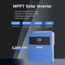 ANENJI 4kw Hybrid Solar Inverter Off Grid Tie Pure Sine Wave MPPT Inverter24V 220V 100A Solar Charger for Photovoltaic PV 500VDC