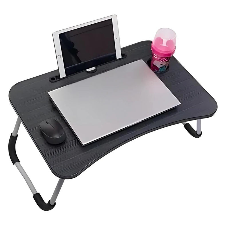 Mesa Dobrável De Madeira Portátil Para Cama Estudo Notebook Lanches Multifunções
