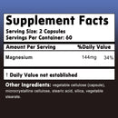 Magnesium L-Threonate Supplement - Promotes Brain Health, Memory, Concentration and Cognition - 120 Capsules