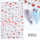 3D Bunny Nail Art Sticker Decals Decorations Easter Egg Design Cute Cartoon Rabbit Flower Nail Stickers Sliders for Manicure