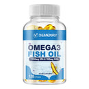 Omega 3 Fish Oil Capsules - Rich in DHA/EPA - Promotes Joint, Eye, Skin Health, Immune Support - 120 Capsules