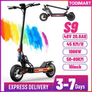 TODIMART S9 Adult Electric Scooter 1000W Motor 48V20.8AH Battery 80KM row Escooter 10 "Off-Road Fire E-Scooter