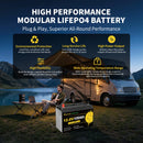 Foursun 12V 100Ah/200Ah/300Ah LiFePO4 Battery with Low-Temp BMS Protection, 4500+ Cycles for Motorhome/Solar/Camping