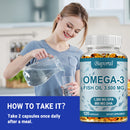 Omega 3 Fish Oil - Benefits The Cardiovascular System, Cognitive Function, and Learning Ability - 120 Capsules