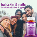 Biotin 10000mcg - Supports Healthy Hair, Skin and Nails, Anti-aging, Brightens Skin Tone - 60 Gummies