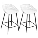 2X Barhocker aus Kunststoff, Thekenhocker mit hohler Rückenlehne, Fußstütze, hoher Küchenhocker für Esszimmer, Bar, Terrasse im Freien