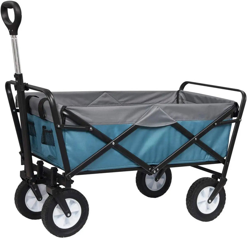 Foldable Garden Trolley Handcart Cart Tool Transport with 4 Wheels for Camping Beach Garden Shopping Outputs Load 80kg