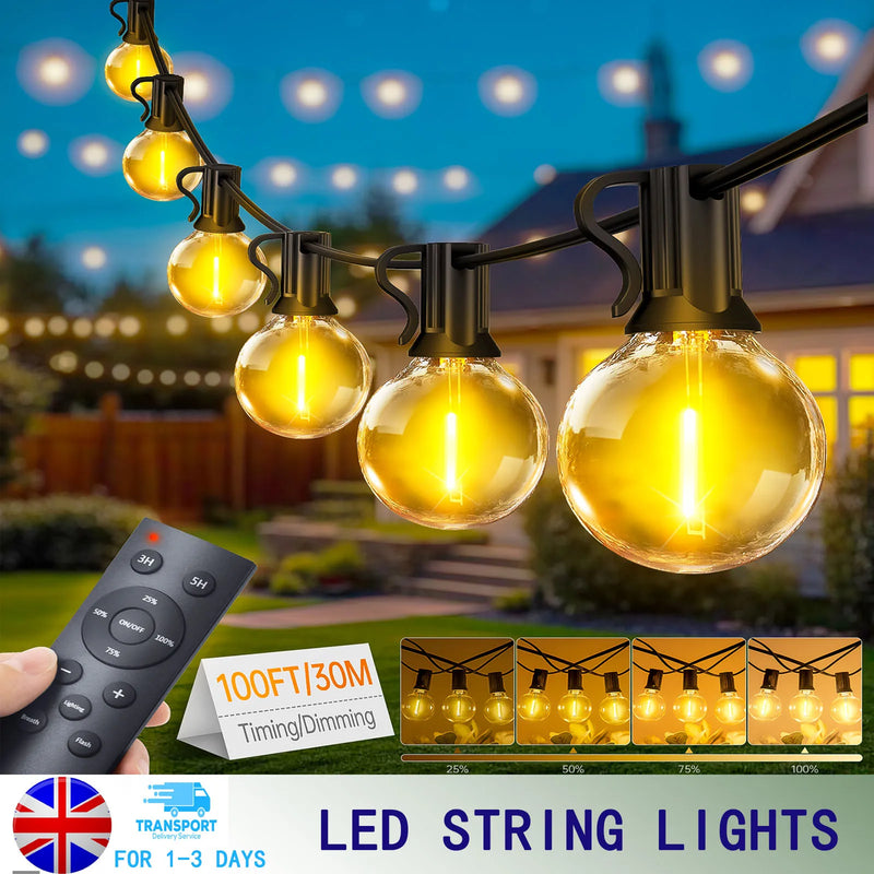 LED String Bulbs Lights Outdoor 20M/30CM/45CM Plastic Bulbs IP44 Courtyard Garden Camping Atmosphere Lighting For Wedding Decor