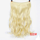Allaosify 22 inches Clip on Wire Fish Line Hair Extensions Secret Invisible Wire One Piece for Ombre Hair Synthetic Hairpiece