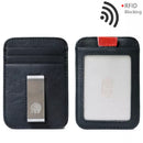 Luxury Brand Unisex Black Real Leather Design Fashion Gift Slim Wallet Travel Front Pocket Money Clip Mini Clamp Purse XYX-C061