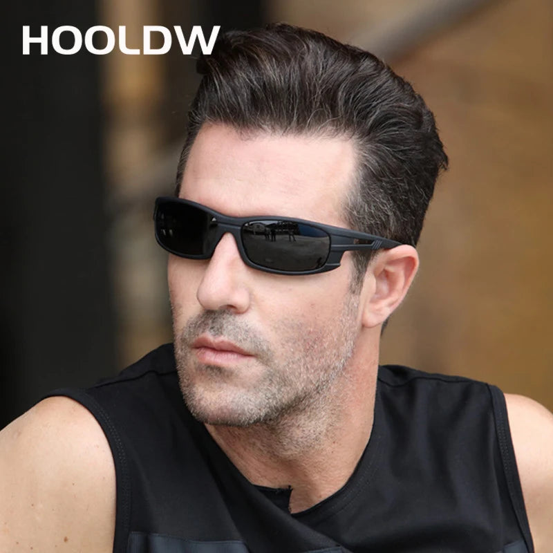 HOOLDW Fashion Men Polarized Sunglasses Glasses Outdoor Sports Fishing Driving Sun glasses Brand Designer Oculos masculino UV400