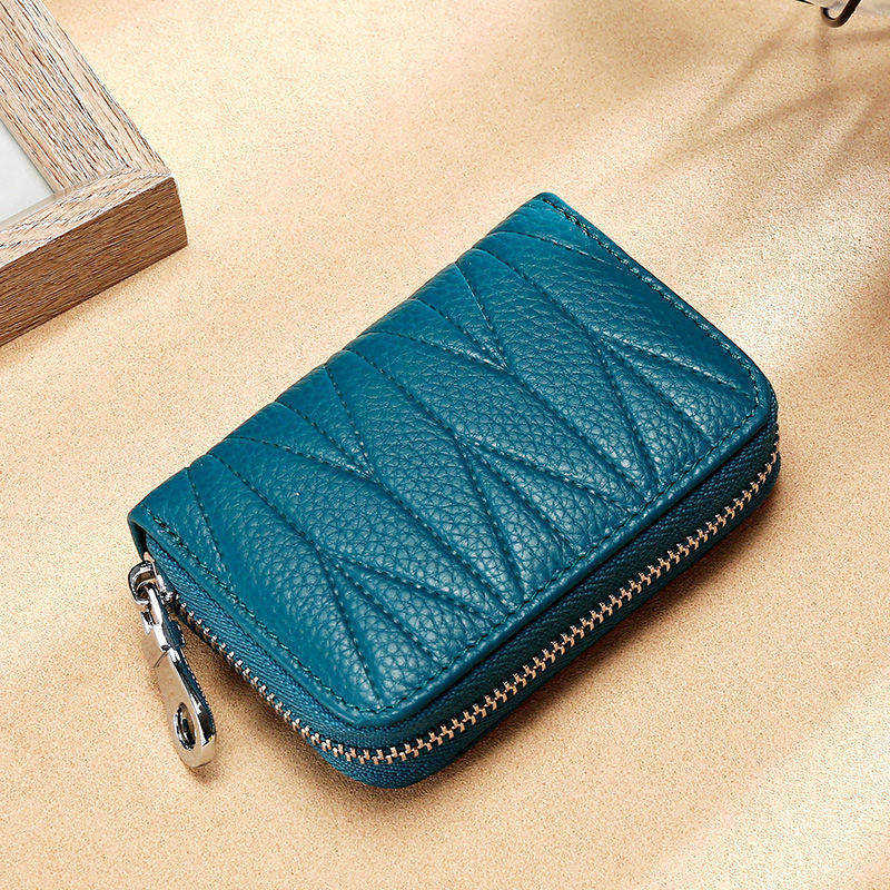 Genuine Leather Long Zipper Card Holder Wallets RFID Business Credit Card Holder Women Clutch Wallets Passport Holder Coin Purse