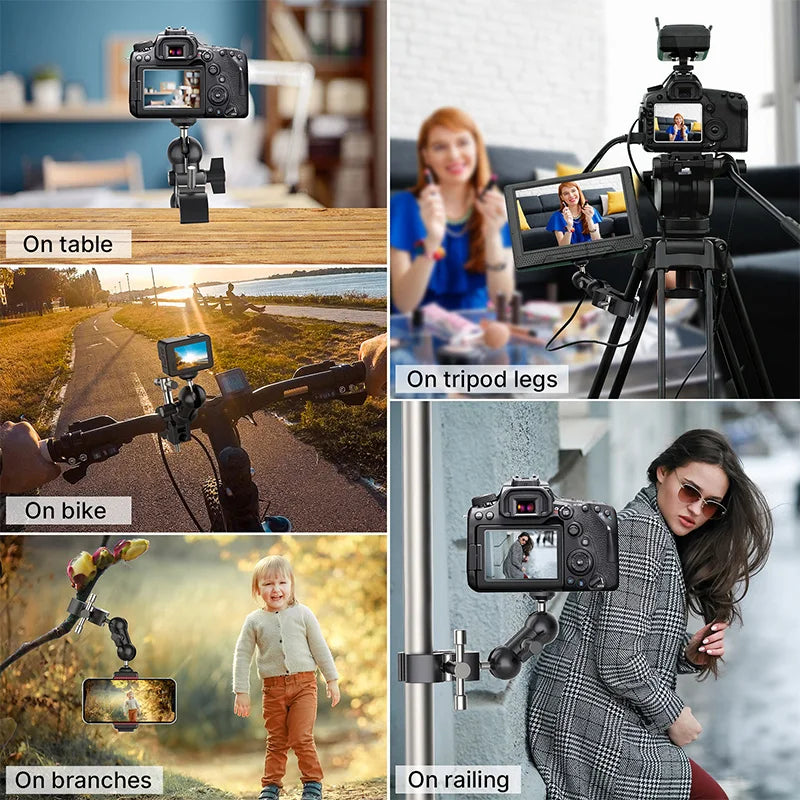 Ulanzi Super Clamp Magic Arm with 1/4 3/8 Thread Multi-function Ball Head Clamp for Canon Nikon Sony Speedlight Monitor Flash