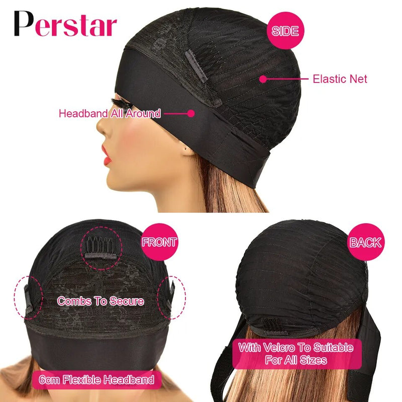Perstar Ombre Headband Wigs Human Hair Water Curly Headband Human Hair Wigs for Women Brazilian Highlight Wigs Honey Blonde Wig