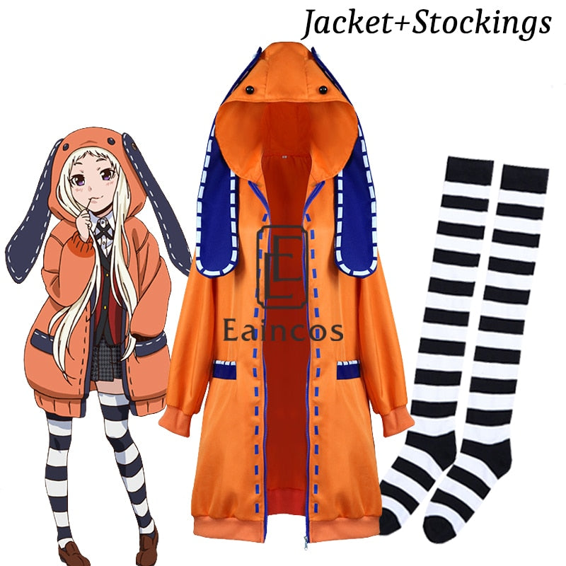 Anime Kakegurui Yomoduki Runa Jacket Hoodie Coat Yumeko Jabami Cosplay Costume Japanese School Girls Uniform