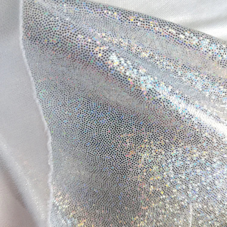 3/5/10M Glitter Iridescent Stretch Spandex Sparkly Fabric For DIY Costumes Gown Evening Dress Christmas Party Wedding Decoration