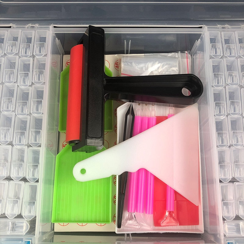 New 5D diamond painting accessories tools kit for diamond embroidery accessories art supplies storage box