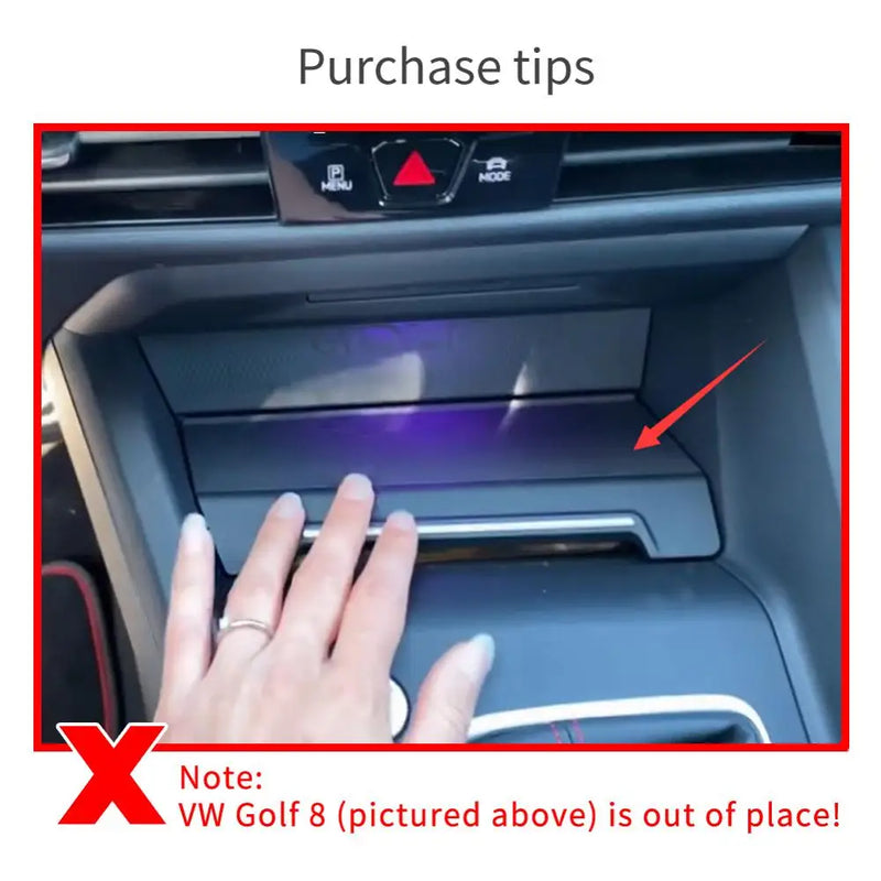 ZUNDUO Car Central Storage Box for VW Golf 8 2020 Interior Accessories Stowing Tidying Center Console Organizer BLACK