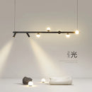 Modern Simple LED Pendant Light Black / White Dining Room Island Long Hanging Lamp Restaurant Bar Nordic Designer Art Luminaires