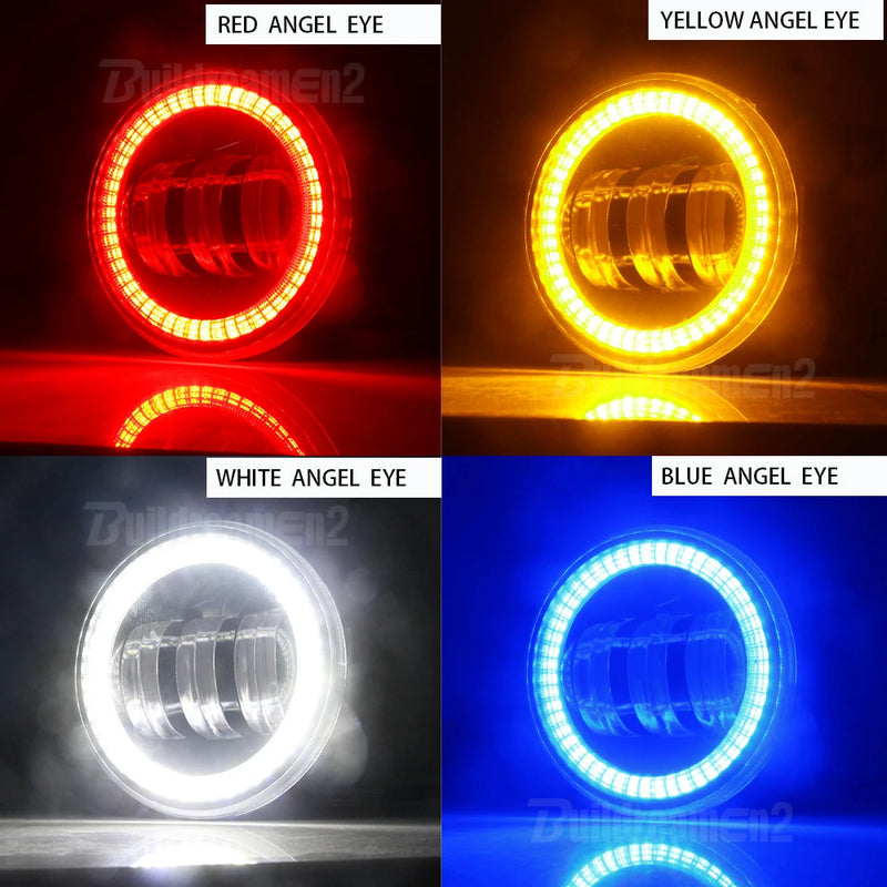 2 X Angel Eye Fog Light For Citroen C6 C4 C5 C3 DS4 DS3 DS5 Xsara C-Crosser Jumpy Car LED Lens Fog Daytime Running Lamp DRL 12V