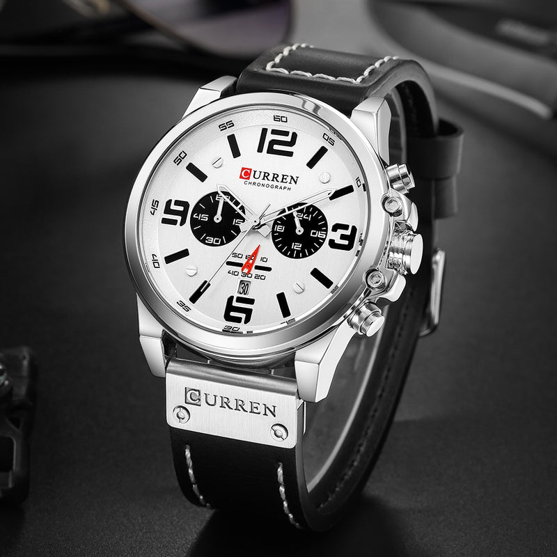 CURREN Top Luxury Brand Men&#39;s Military Waterproof Leather Sport Quartz Watches Chronograph Date Fashion Casual Men&#39;s Clock 8314