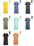 Plus size Fashion Summer Night Dress Women Nightgowns Sleepwear Women's Sleepshirts Modal Cotton Candy Color Ladies Nightwear