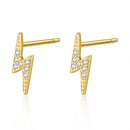 1Pairs Stainless Steel Stud Earrings for Women Trendy Jewelry Gold Lightning Piercing Earring for Teens Ear Cuffs