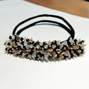 Ruoshui Woman Rhinestone Pearl Flower Hair Bun Maker DIY Hairstyle Tool For Ladies Hair Accessories Bridal Hairband