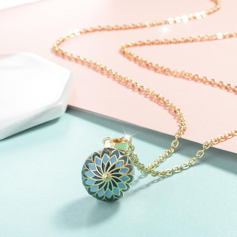 Eudora Angel Ball Harmony Caller green Flower 20 mm Sound Music Ball for Mexican Pendants Maternity Necklace Baby Gifts Jewelry