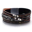 Amorcome Leopard Fashion Bracelets Woman Charm Multilayer Wide Wrap Leather Bracelets & Bangles Femme Party Jewelry Gift  2022