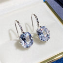 Huitan Elegante Damen-Ohrringe, silberfarben, mit großem Zirkonia, wunderschöner Damenschmuck für Partys, Jubiläumsgeschenk, Ohrringe für Mädchen