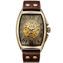 Transparent Skeleton Automatic Mechanical Watch Men Genuine Leather Belt Top Brand Luxury Self Winding Mens Retro Watch Clock