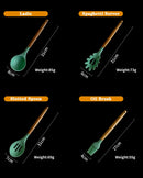 The Atelier | Non-Stick Silicone Kitchen Utensil Set with Wooden Handles
