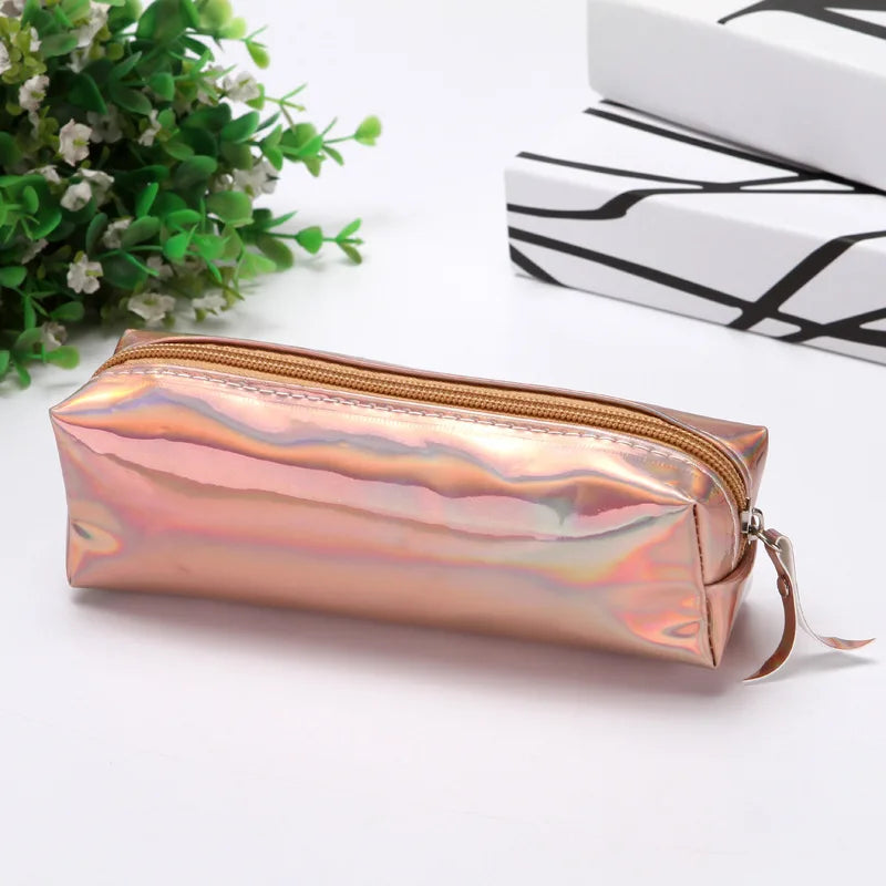 1 Pcs Kawaii Pencil Case Laser girl's heart is simple School Pencil Box Pencilcase Pencil Bag School Supplies Stationery