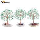 Sunligoo Super Mini Crystal Money Tree Copper Wire Wrapped W/ Agate Slice Base Healing Gemstone Yoga Feng Shui Trees Home Decor