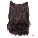 Allaosify 22 inches Clip on Wire Fish Line Hair Extensions Secret Invisible Wire One Piece for Ombre Hair Synthetic Hairpiece