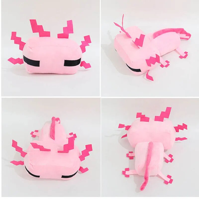 New 35cm Cartoon Animal Axolotl Plush toys Cute Soft Pink Hexagonal Dinosaur Stuffed Dolls Gifts For Boys Girls