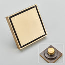 Rozin Brushed Gold Floor Drains 10*10cm Invisible Bathroom Floor Drain Matte Black Square Shower Deodorant Waste Drain Strainer